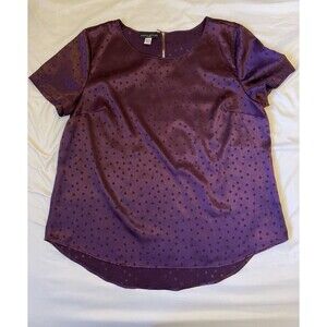 Simply Styled Purple Dot Short Sleeve Blouse